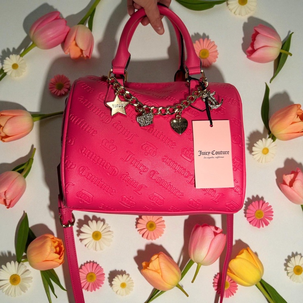 NWT juicy couture hot pink bag women's purse charms